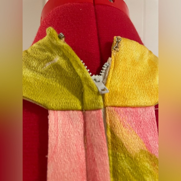 Rare Vintage 1970s Tori Richard Honolulu Yellow Floral Halter Maxi Dress - Picture 9 of 12